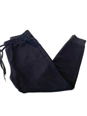 Uniqlo Small Black Knit Ankle Length Pants Elastic Drawstring Stretch Waistband